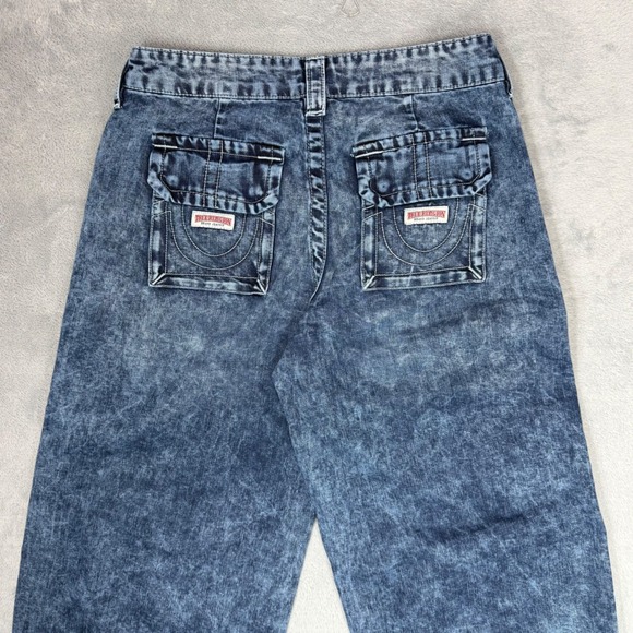 True Religion Women's Jessie Super Baggy Cargo Big T Jeans Blue‎ Size 25 - Picture 12 of 14